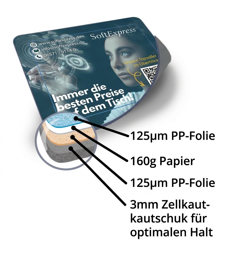 SoftExpress Premium Mousepad mit QR-Code